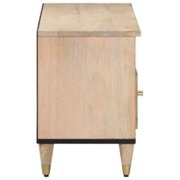 Berkfield Home TV Cabinet 100x33x46 cm Solid Wood Mango in Brown - Size: 100 x 33 x 46 cm - thumbnail 4