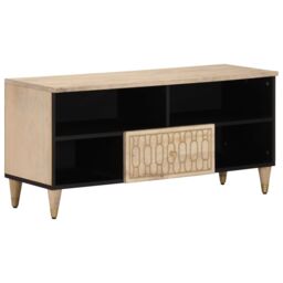 Berkfield Home TV Cabinet 100x33x46 cm Solid Wood Mango in Brown - Size: 100 x 33 x 46 cm - thumbnail 1