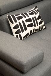 Orsina Contemporary Ochre Linen Corner Sofa, Velvet Upholstered Mid Century Sofa, Refined Sofa For Livingroom in Grey - thumbnail 6