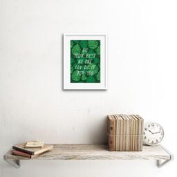 "Artery8 Wall Art Print Motivational Do Your Best Jungle Green Framed in White - Size: W7"" x H9""" - thumbnail 2