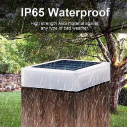 SPETLEK Solar LED Post Cap Light Square Garden Deck Fence Lamp Landscape in White - thumbnail 5