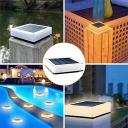 SPETLEK Solar LED Post Cap Light Square Garden Deck Fence Lamp Landscape in White - thumbnail 3