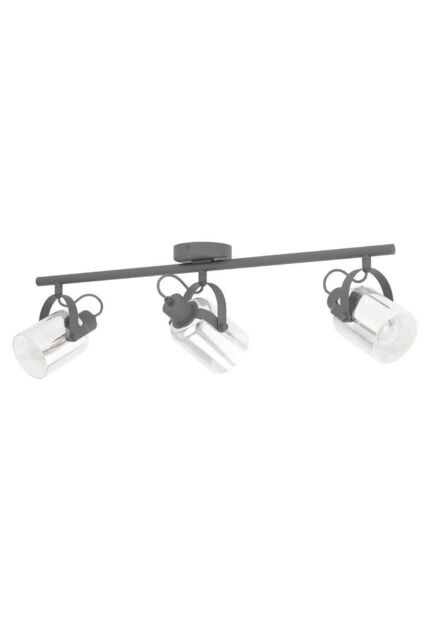 Eglo Berregas Glass & Metal 3-Light Spot Light in Black - image 1