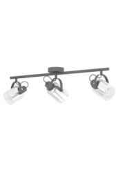 Eglo Berregas Glass & Metal 3-Light Spot Light in Black - thumbnail 1