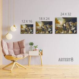 "Artery8 Edward Hicks The Peaceable Kingdom Canvas Wall Art Print in Brown - Size: W18"" x H24""" - thumbnail 4