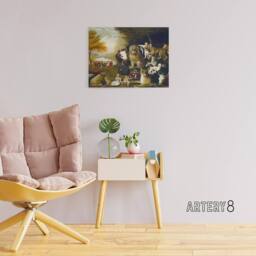 "Artery8 Edward Hicks The Peaceable Kingdom Canvas Wall Art Print in Brown - Size: W18"" x H24""" - thumbnail 3