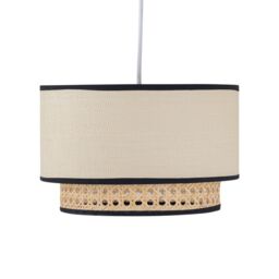 First Choice Lighting Koral - Natural Rattan & Cane 25 cm Easy Fit Two Tier Pendant Shade - thumbnail 2