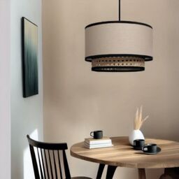 First Choice Lighting Koral - Natural Rattan & Cane 25 cm Easy Fit Two Tier Pendant Shade - thumbnail 7