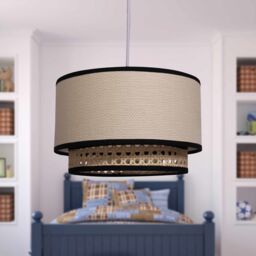 First Choice Lighting Koral - Natural Rattan & Cane 25 cm Easy Fit Two Tier Pendant Shade - thumbnail 6