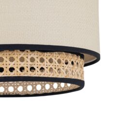 First Choice Lighting Koral - Natural Rattan & Cane 25 cm Easy Fit Two Tier Pendant Shade - thumbnail 3
