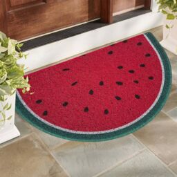 Nicoman Spaghetti Loofah Halfmoon Door Mat 70 x 44cm - Water Melon in Red - Size: 44 cm x 70 cm - thumbnail 6