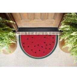 Nicoman Spaghetti Loofah Halfmoon Door Mat 70 x 44cm - Water Melon in Red - Size: 44 cm x 70 cm - thumbnail 4