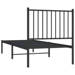 Berkfield Home Metal Bed Frame with Headboard Black 75x190 cm Small Single - thumbnail 7