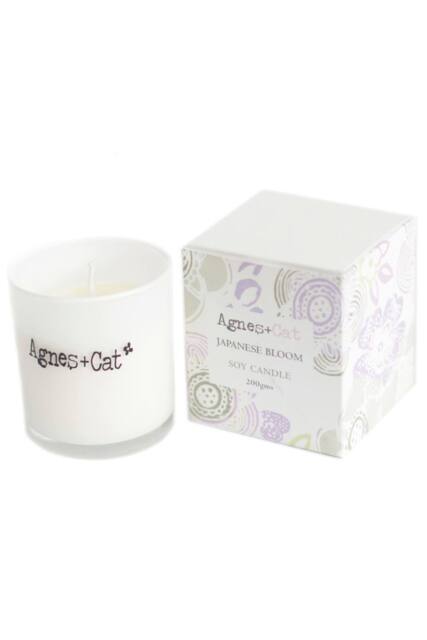 KDMD Agnes & Cat Japanese Bloom Soy Votive Candle with Silver Lid in White - image 1