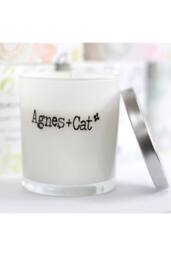 KDMD Agnes & Cat Japanese Bloom Soy Votive Candle with Silver Lid in White - thumbnail 3