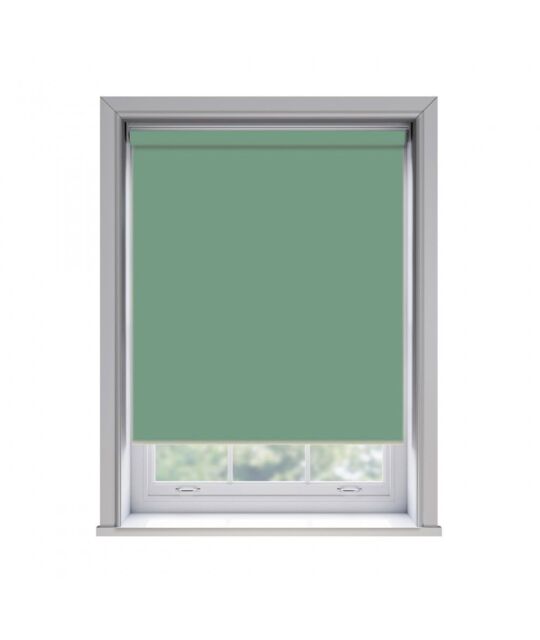 New Edge Blinds No Drill Basil Thermal Blackout Roller Blind 170cm Drop in Green - Size: 170 cm - image 1