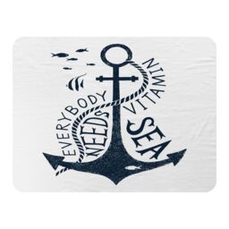 Benjamin Tate Design Everybody Needs Vitamin Sea Blanket in Natural - Size: 120 cm x 150 cm - thumbnail 1