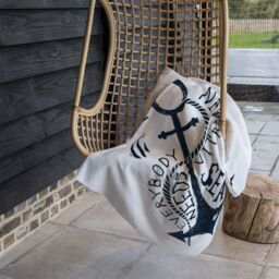 Benjamin Tate Design Everybody Needs Vitamin Sea Blanket in Natural - Size: 120 cm x 150 cm - thumbnail 4