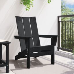 Berkfield Home Folding Adirondack Chair Black 74.5x80.5x90 cm HDPE - thumbnail 3