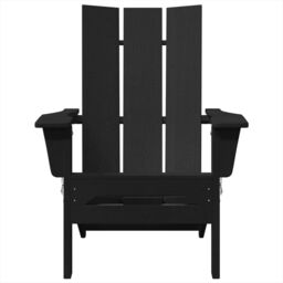 Berkfield Home Folding Adirondack Chair Black 74.5x80.5x90 cm HDPE - thumbnail 4