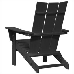 Berkfield Home Folding Adirondack Chair Black 74.5x80.5x90 cm HDPE - thumbnail 6
