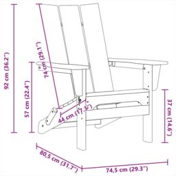 Berkfield Home Folding Adirondack Chair Black 74.5x80.5x90 cm HDPE - thumbnail 8