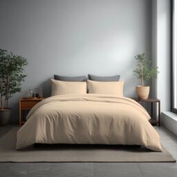 Snug City Microfibre Soft Touch Duvet Cover & Pillowcase/s Set Bed Linen in Cream - Size: Single - thumbnail 1