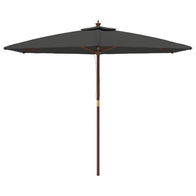 Berkfield Home Durable Garden Parasol with Wooden Pole Anthracite 299x240 cm in Charcoal - image 1