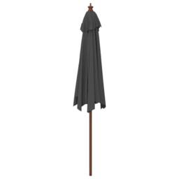 Berkfield Home Durable Garden Parasol with Wooden Pole Anthracite 299x240 cm in Charcoal - thumbnail 5