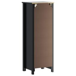 Berkfield Home Bathroom Cabinet BERG Black 40x34x110 cm Solid Wood Pine - Size: 40 x 34 x 110 cm - thumbnail 6