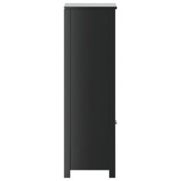 Berkfield Home Bathroom Cabinet BERG Black 40x34x110 cm Solid Wood Pine - Size: 40 x 34 x 110 cm - thumbnail 5