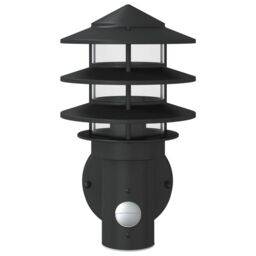 Berkfield Home Outdoor Wall Lights with Sensors 2pcs Black Stainless Steel - thumbnail 4