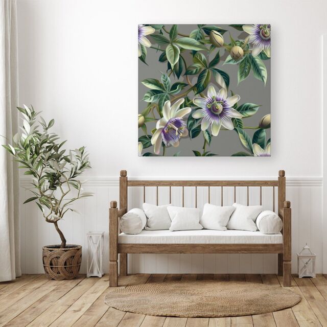 "Warren Reed - Designer Passion Flowers Canvas - Size: W30"" x H30""" - image 1
