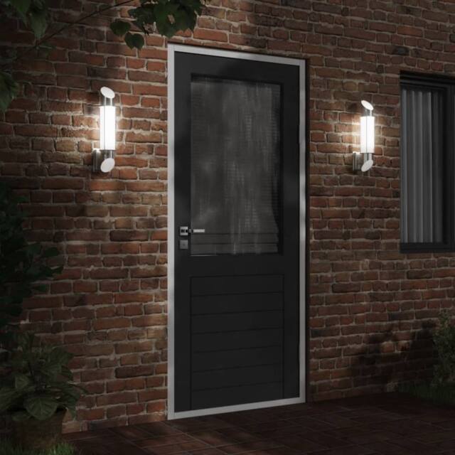 Berkfield Home Outdoor Wall Lights 2pcs Silver Stainless Steel - image 1