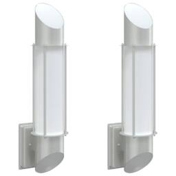 Berkfield Home Outdoor Wall Lights 2pcs Silver Stainless Steel - thumbnail 3
