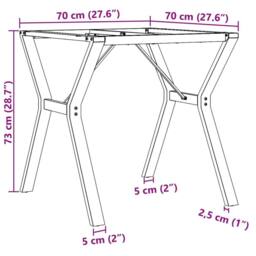 Berkfield Home Dining Table Legs Y-Frame 70x70x73 cm Steel in Black - Size: 70 x 70 x 73 cm - thumbnail 9