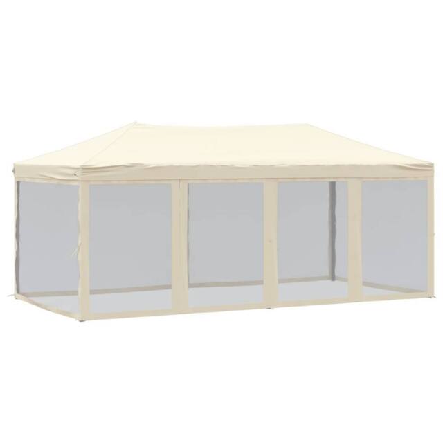 Berkfield Home Folding Party Tent with Sidewalls Cream 3x6 m in Beige - image 1