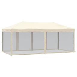 Berkfield Home Folding Party Tent with Sidewalls Cream 3x6 m in Beige - thumbnail 5