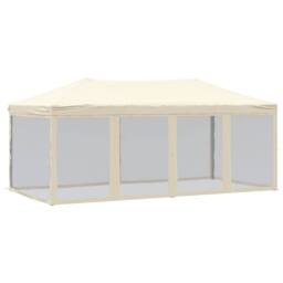 Berkfield Home Folding Party Tent with Sidewalls Cream 3x6 m in Beige