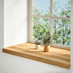 Berkfield Home Window Sills 2 pcs Light Brown 80x40x2 cm Solid Wood Oak - Size: Medium - thumbnail 2