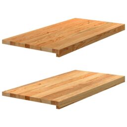 Berkfield Home Window Sills 2 pcs Light Brown 80x40x2 cm Solid Wood Oak - Size: Medium