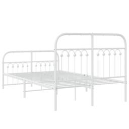 Berkfield Home Metal Bed Frame without Mattress with Footboard White 120x190cm - Size: 120x190 cm - thumbnail 6
