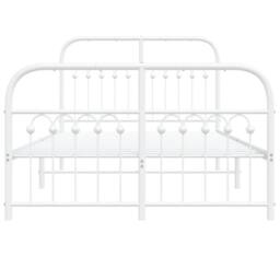 Berkfield Home Metal Bed Frame without Mattress with Footboard White 120x190cm - Size: 120x190 cm - thumbnail 4