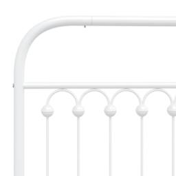 Berkfield Home Metal Bed Frame without Mattress with Footboard White 120x190cm - Size: 120x190 cm - thumbnail 7