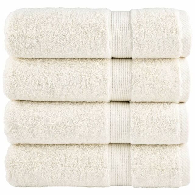 Berkfield Home Premium Hand Towels SOLUND 4 pcs Cream 50x100 cm 600 gsm - image 1