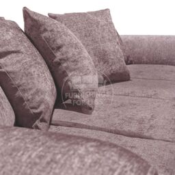 Furnishings For Less UK Monaco Chenille Fabric Long 4 Seater Sofa Scatter Back Curved Arm in Pink - thumbnail 7