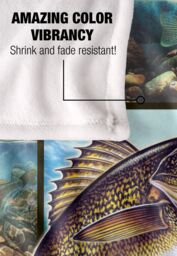 JQ Licensing Walleye Fishing Silky Touch Super Soft Throw Blanket 152 X 127 cm in White - thumbnail 4