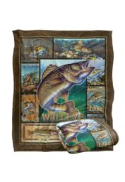 JQ Licensing Walleye Fishing Silky Touch Super Soft Throw Blanket 152 X 127 cm in White - thumbnail 2
