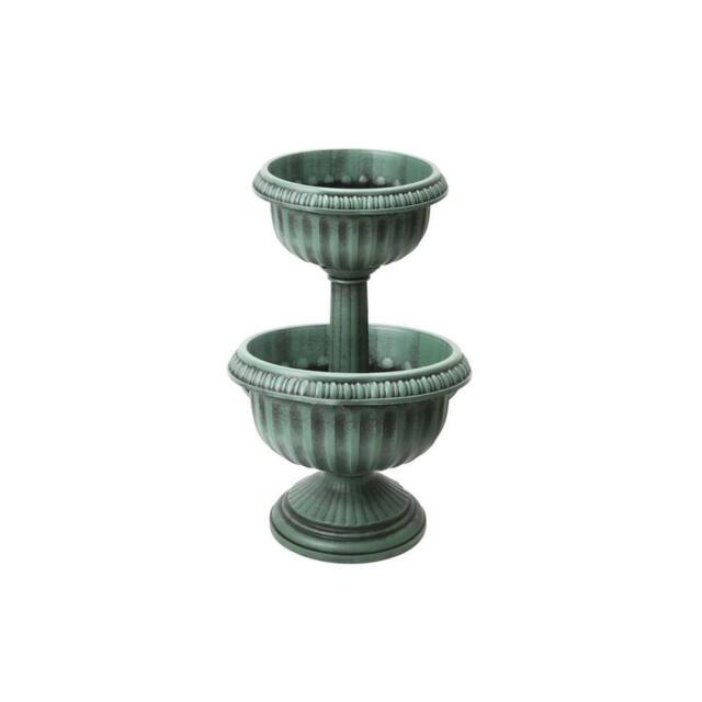 VOGREX 2-Tier Large Planter Indoor Outdoor Garden in Green - image 1