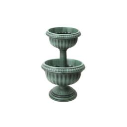 VOGREX 2-Tier Large Planter Indoor Outdoor Garden in Green - thumbnail 1